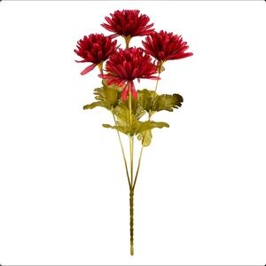Artificial Fall Autumn Spring Flowers 13" Red Mum Bush by Ashland